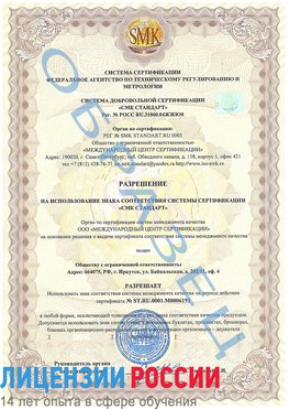 Образец разрешение Нерюнгри Сертификат ISO 50001
